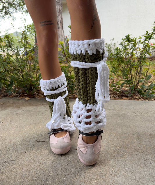 Olive leg warmers