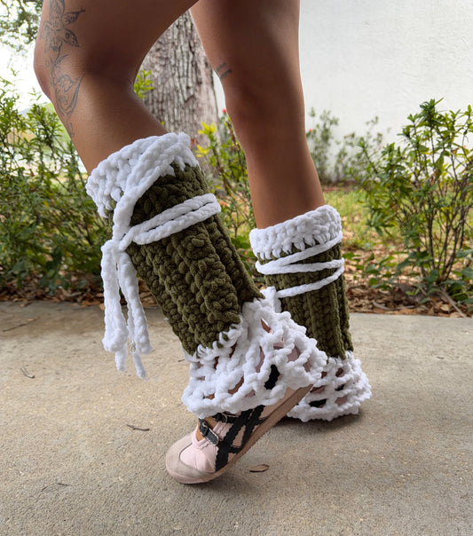 Olive leg warmers